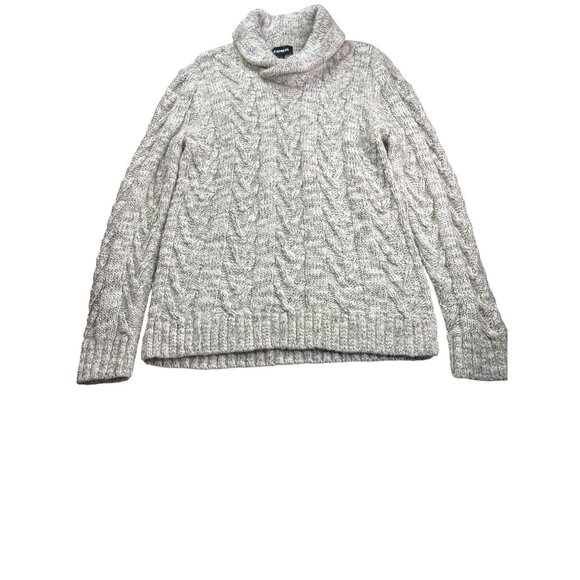 Express Womens Chunky Knit Sweater Size M Shawl Collar Acrylic Wool Alpaca Blend - Picture 3 of 7